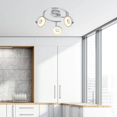 LED designové stropní bodové svítidlo ISLA - 3x4W, 3000K (teplá bílá), chromované