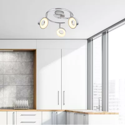 LED designové stropní bodové svítidlo ISLA - 3x4W, 3000K (teplá bílá), chromované