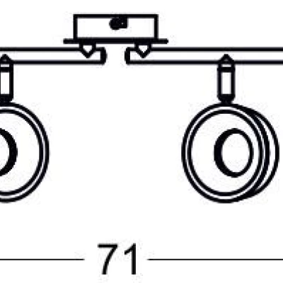 LED designové stropní bodové osvětlení ISLA - 4x4W, 3000K (teplá bílá), chromované