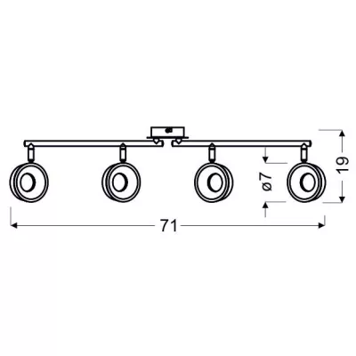 LED designové stropní bodové osvětlení ISLA - 4x4W, 3000K (teplá bílá), chromované