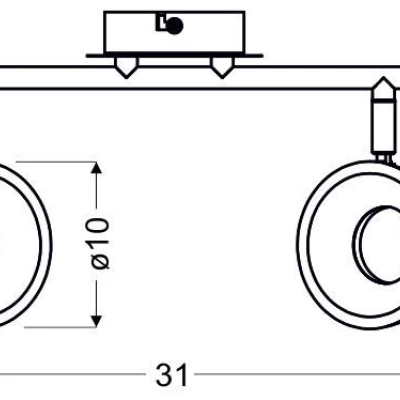 LED stropní / nástěnné bodové osvětlení ISLA - 2x4W, 3000K (teplá bílá), chromované