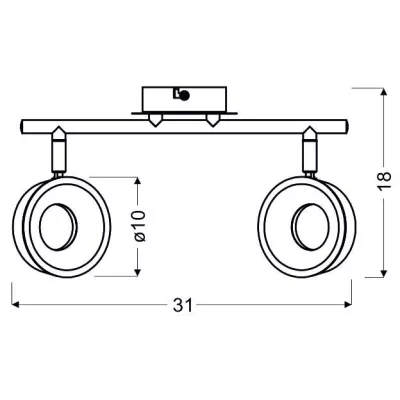 LED stropní / nástěnné bodové osvětlení ISLA - 2x4W, 3000K (teplá bílá), chromované