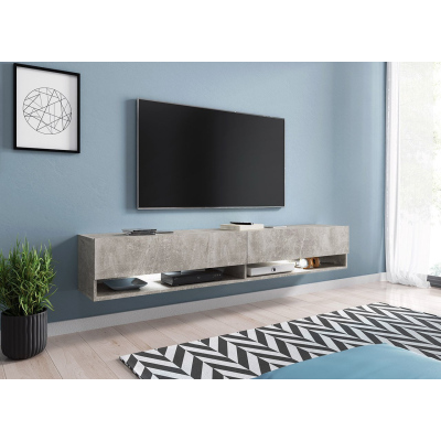 VÝPRODEJ - Televizní stolek 180 cm WILLA A - beton