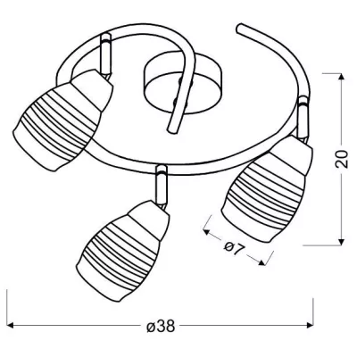 Bodové stropní LED osvětlení JUBILAT - 3xE14, 10W, chromované, kulaté