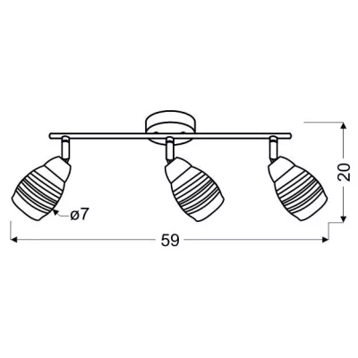 Bodové stropní LED osvětlení JUBILAT - 3xE14, 10W, chromované