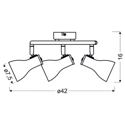 Bodové kruhové stropní osvětlení JULIE - 3xE14, 40W, šedé