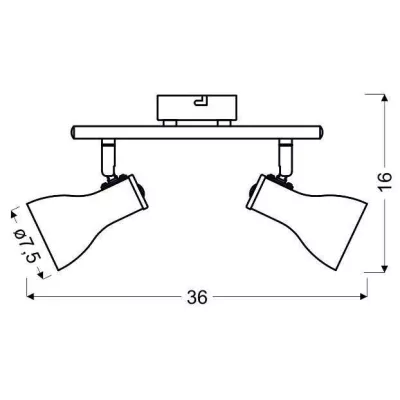 Bodové nástěnné / stropní osvětlení JULIE - 2xE14, 40W, šedé