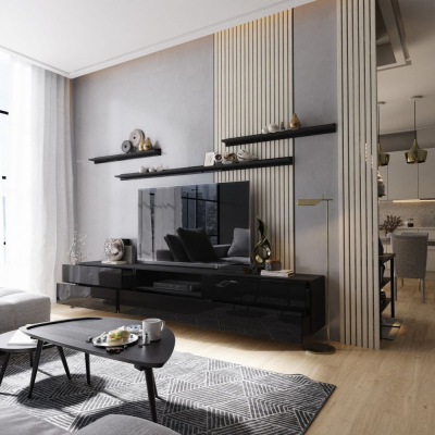 VÝPRODEJ - Moderní obývací stěna BRADT 49 - černá