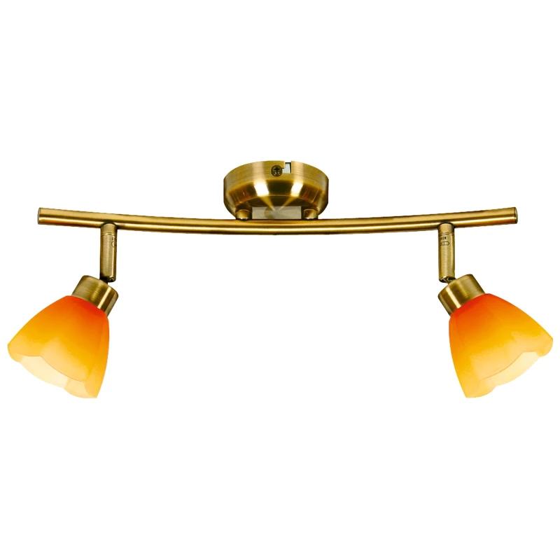 Nástěnné / stropní bodové světlo KANGO - 2xG9, 40W, patina / oranžovožluté