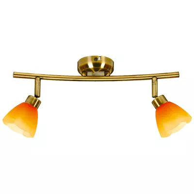 Nástěnné / stropní bodové světlo KANGO - 2xG9, 40W, patina / oranžovožluté