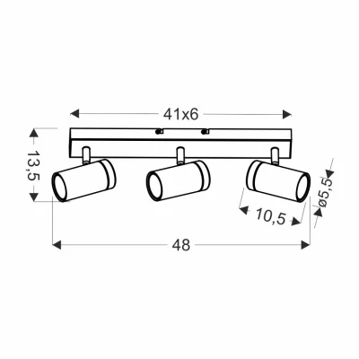 Stropní bodové světlo LAGOS - 3xGU10, 15W, černé / hnědé