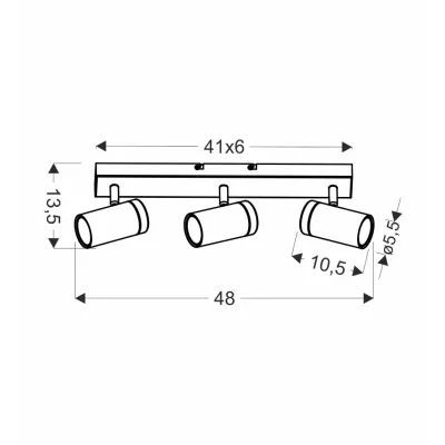 Stropní bodové světlo LAGOS - 3xGU10, 15W, černé / hnědé