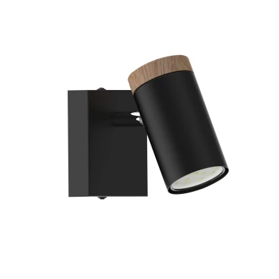 Nástěnné bodové světlo LAGOS - 1xGU10, 15W, černé / hnědé