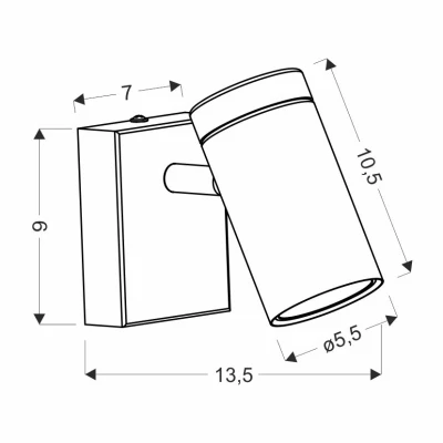 Nástěnné bodové světlo LAGOS - 1xGU10, 15W, černé / hnědé