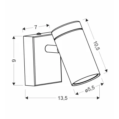 Nástěnné bodové světlo LAGOS - 1xGU10, 15W, černé / hnědé