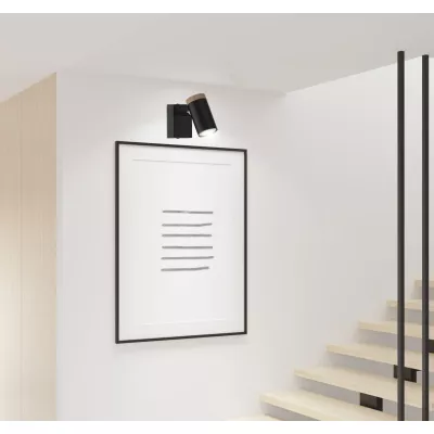 Nástěnné bodové světlo LAGOS - 1xGU10, 15W, černé / hnědé