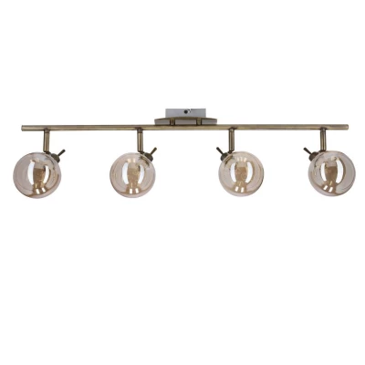 Stropní bodové svítidlo LENTINI - 4xG9, 40W, patina / jantarové