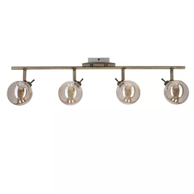 Stropní bodové svítidlo LENTINI - 4xG9, 40W, patina / jantarové