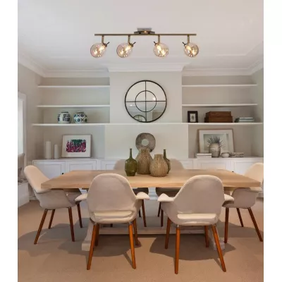 Stropní bodové svítidlo LENTINI - 4xG9, 40W, patina / jantarové