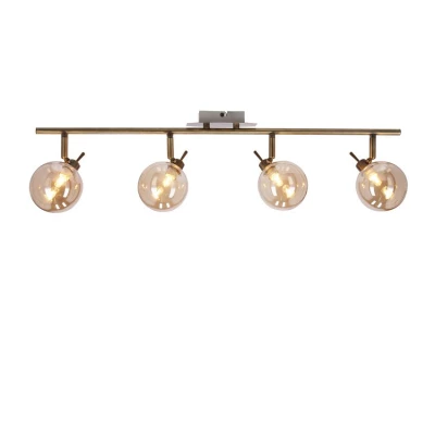 Stropní bodové svítidlo LENTINI - 4xG9, 40W, patina / jantarové