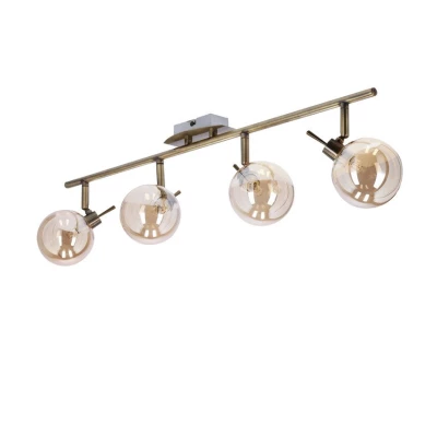 Stropní bodové svítidlo LENTINI - 4xG9, 40W, patina / jantarové