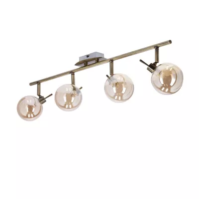 Stropní bodové svítidlo LENTINI - 4xG9, 40W, patina / jantarové