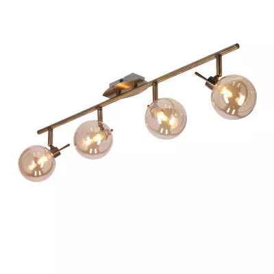 Stropní bodové svítidlo LENTINI - 4xG9, 40W, patina / jantarové