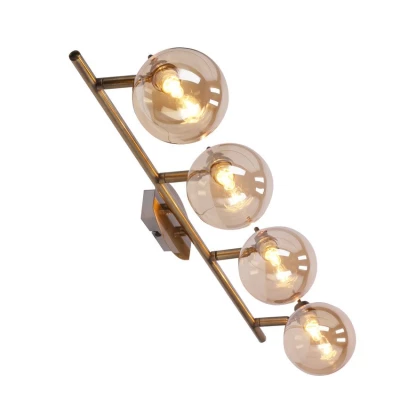 Stropní bodové svítidlo LENTINI - 4xG9, 40W, patina / jantarové