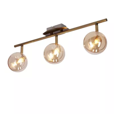 Stropní bodové svítidlo LENTINI - 3xG9, 40W, patina / jantarové