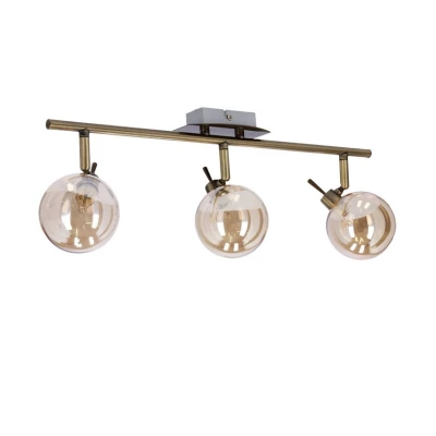 Stropní bodové svítidlo LENTINI - 3xG9, 40W, patina / jantarové