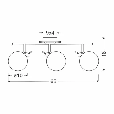 Stropní bodové svítidlo LENTINI - 3xG9, 40W, patina / jantarové