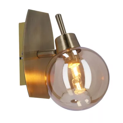 Nástěnné bodové svítidlo LENTINI - 1xG9, 40W, patina / jantarové