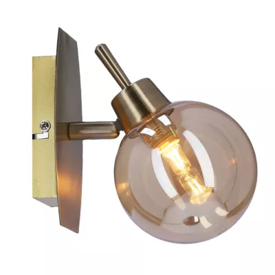 Nástěnné bodové svítidlo LENTINI - 1xG9, 40W, patina / jantarové