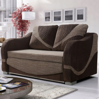 VÝPRODEJ - Pohovka LOWELL - hnědá ekokůže / béžová