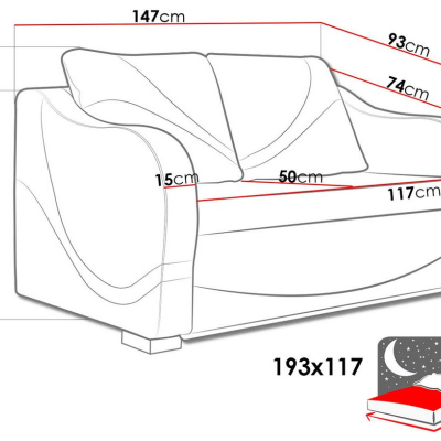 VÝPRODEJ - Pohovka LOWELL - hnědá ekokůže / béžová