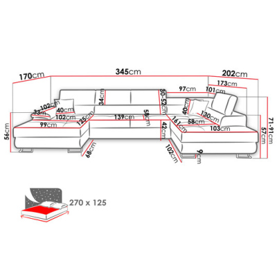 VÝPRODEJ - Sedací rozkládací souprava do U SAN DIEGO - světlá zelená, pravý roh
