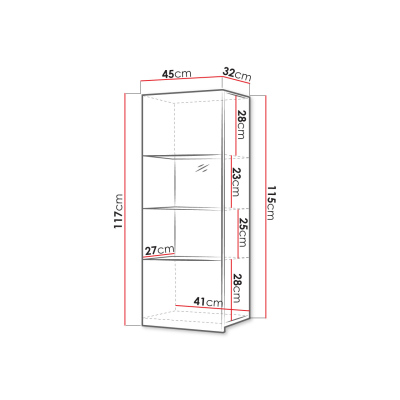 VÝPRODEJ - Prosklená závěsná vitrína CHEMUNG - černá / lesklá černá