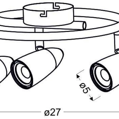 Stropní bodové LED osvětlení LIBERTY - 3x4W, 3000K (teplá bílá), chromované