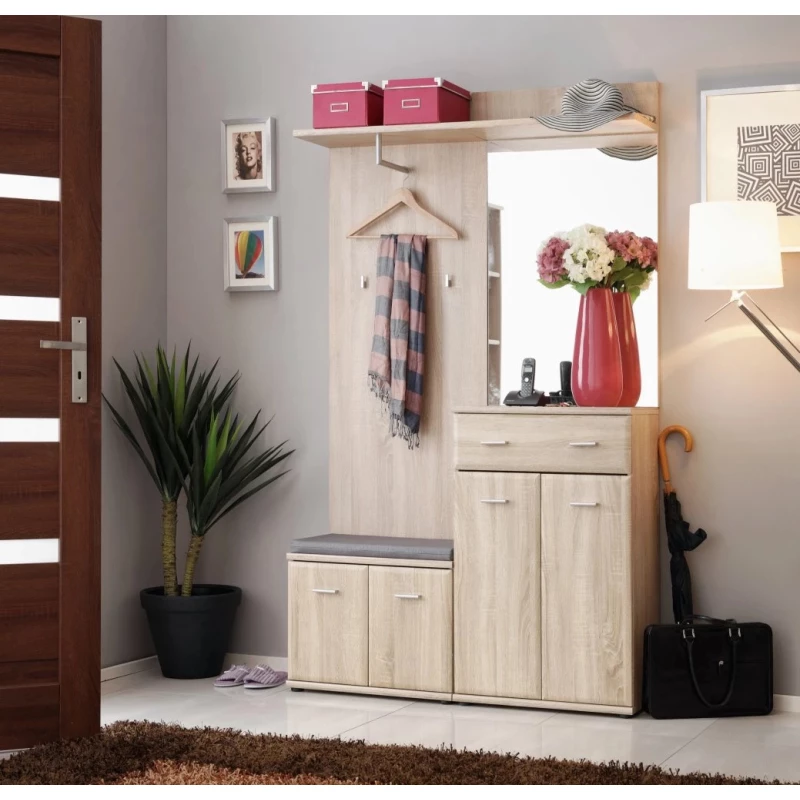 VÝPRODEJ - Stěna do předsíně ARINA 2 - dub sonoma