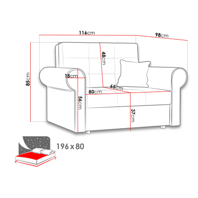 VÝPRODEJ - Rozkládací křeslo BELA SILVER 1 - modré