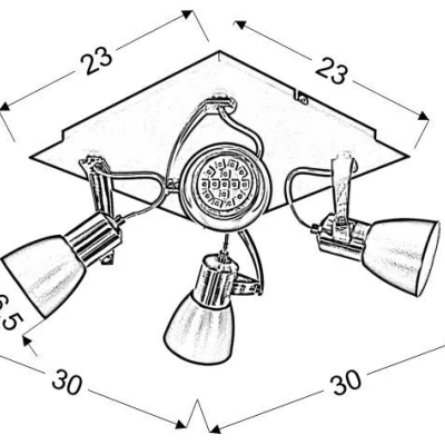 Stropní bodové svítidlo MARKUS - 4xGU10, 50W, černé / měděné