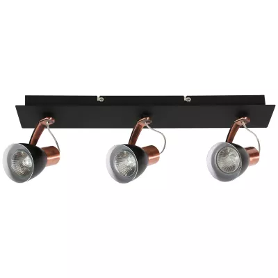 Stropní bodové světlo MARKUS - 3xGU10, 50W, černé / měděné
