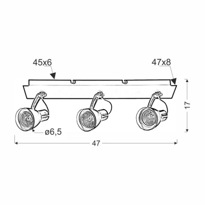 Stropní bodové světlo MARKUS - 3xGU10, 50W, černé / měděné
