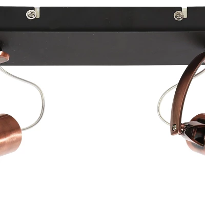 Nástěnné / stropní bodové světlo MARKUS - 2xGU10, 50W, černé / měděné