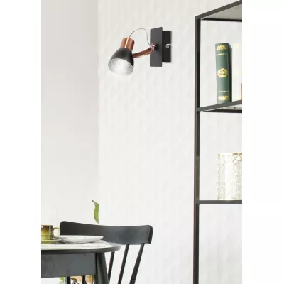 Nástěnné bodové světlo MARKUS - 1xGU10, 50W, černé / měděné