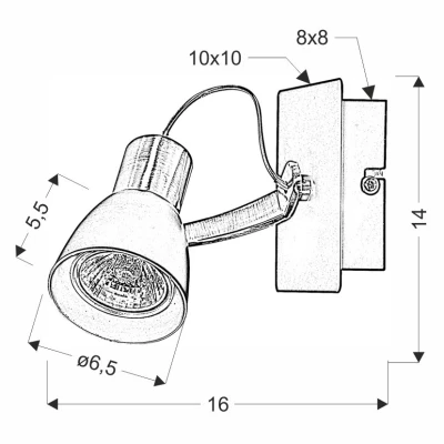 Nástěnné bodové světlo MARKUS - 1xGU10, 50W, černé / měděné