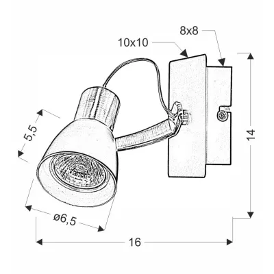 Nástěnné bodové světlo MARKUS - 1xGU10, 50W, černé / měděné