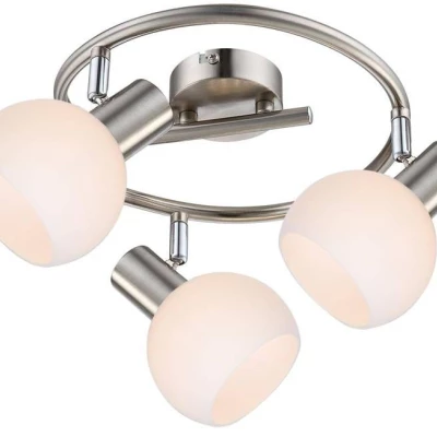 Bodové LED stropní světlo MAURO - 3xE14, 4W, RGB, kruhové, stříbrné / bílé