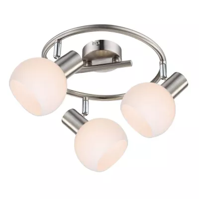 Bodové LED stropní světlo MAURO - 3xE14, 4W, RGB, kruhové, stříbrné / bílé