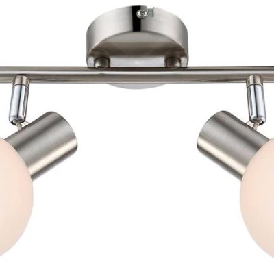 Bodové LED nástěnné / stropní světlo MAURO - 2xE14, 4W, RGB, stříbrné / bílé